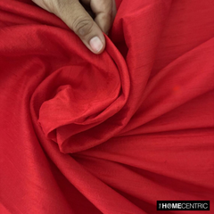 Blood Red 100% Pure Silk Dupioni Fabric By The Yard