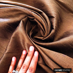 Bronze 100% Pure Silk Dupioni Fabric By The Yard