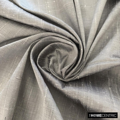 Silver Gray 100% Pure Silk Dupioni Fabric By The Yard
