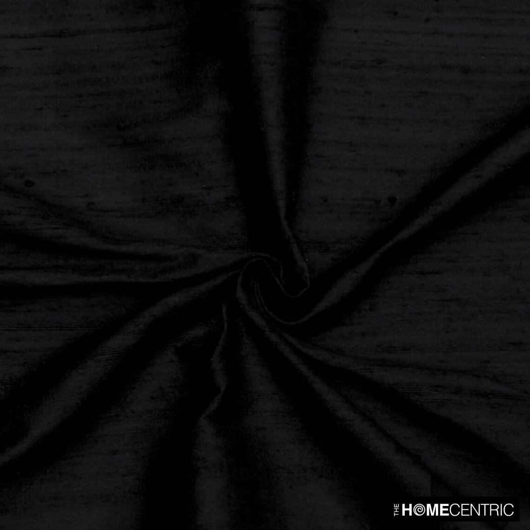 Black 100% Pure Silk Fabric By The Yard