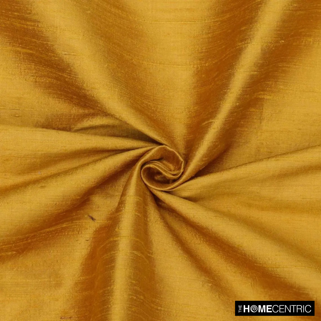 Golden Yellow 100% Pure Silk Fabric By The Yard
