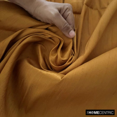 Golden Yellow 100% Pure Silk Dupioni Fabric By The Yard