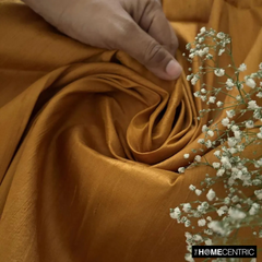 Golden Yellow 100% Pure Silk Dupioni Fabric By The Yard