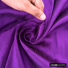 Bright Purple 100% Pure Silk Dupioni Fabric By The Yard