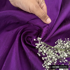 Bright Purple 100% Pure Silk Dupioni Fabric By The Yard