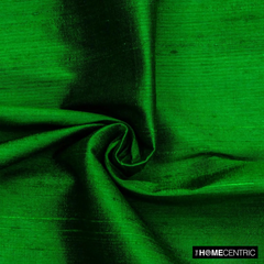 Emerald Green 100% Pure Silk Dupioni Fabric By The Yard