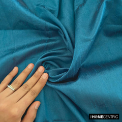 Peacock Blue Art Silk / Faux Silk Fabric By The Yard