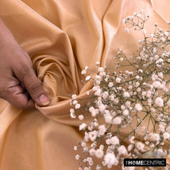 Melon Orange Art Silk / Faux Silk Fabric By The Yard