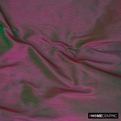 Green And Fuchsia Art Silk / Faux Silk Fabric By The Yard