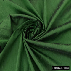 Dark Moss Green Silk Dupioni Fabric By The Yard