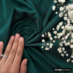 Dark Peacock Green Silk Dupioni Fabric By The Yard