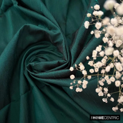 Dark Peacock Green Silk Dupioni Fabric By The Yard