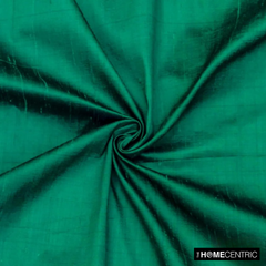 Dark Peacock Green Silk Dupioni Fabric By The Yard