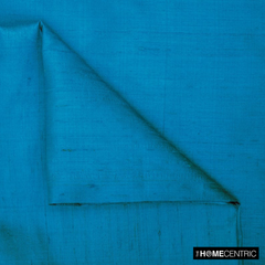 Turquoise Blue 100% Pure Silk Dupioni Fabric By The Yard