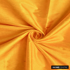 Bright Saffron Yellow 100% Pure Silk Fabric By The Yard