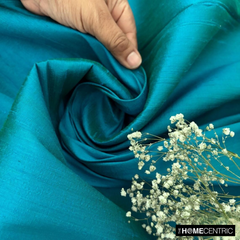 Turquoise Green 100% Pure Silk Dupioni Fabric By The Yard