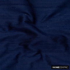 Navy Blue 100% Pure Silk Dupioni Fabric By The Yard