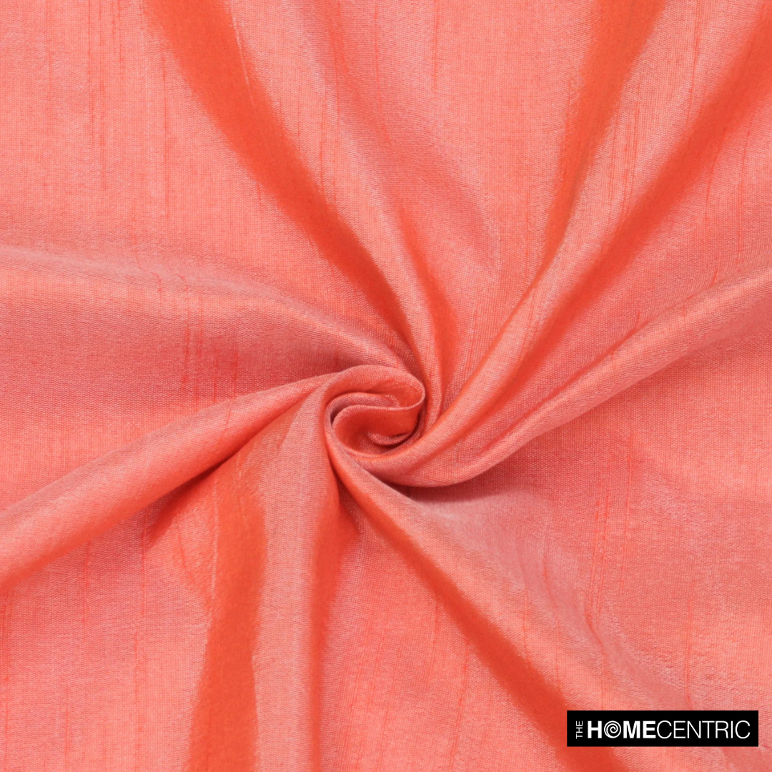 Coral Orange Faux Silk Fabric By The Yard