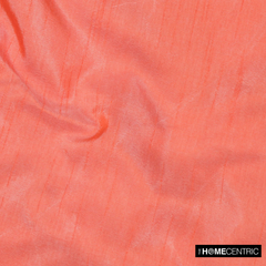 Coral Orange Art Silk / Faux Silk Fabric By The Yard