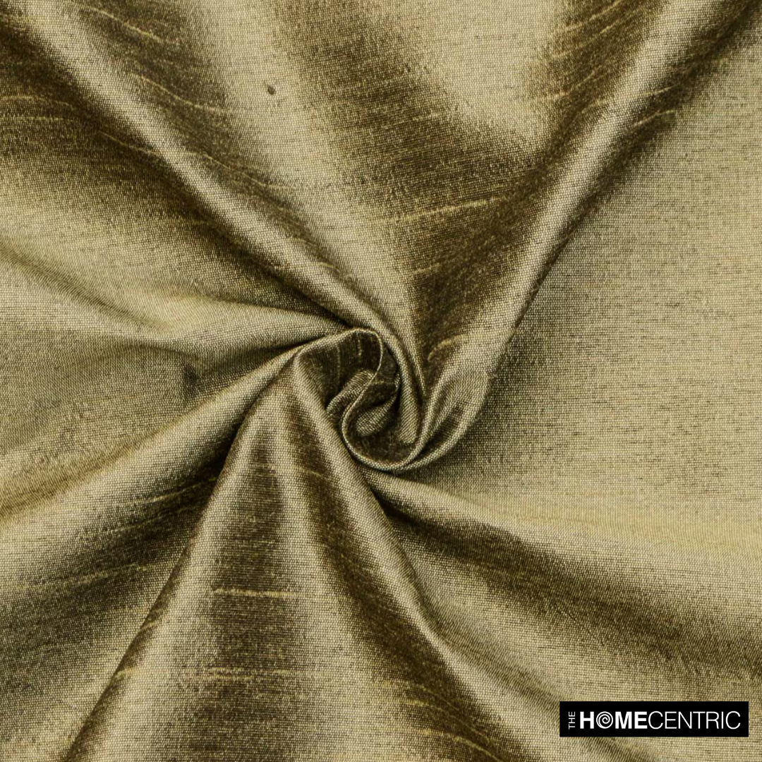 Dull Olive Green Faux Silk Fabric By The Yard