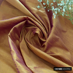 Gold And Purple Art Silk / Faux Silk Fabric By The Yard