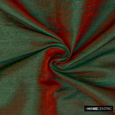 Green & Red Art Silk/Faux Silk Fabric by the Yard