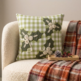 Green Cotton Decorative Throw Pillow Cover - Mistle Bliss
