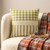 Green Cotton Handmade Throw Pillow Cover - Elf Mischief