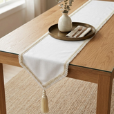 Pearl Radiance - Ivory Jute Decorative Table Runner