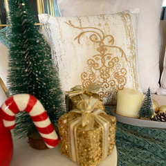 Gold Velvet Decorative Throw Pillow Cover - Luxe Ornament