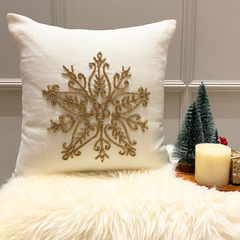 Gold Linen Handmade Throw Pillow Cover -Gilded Frost