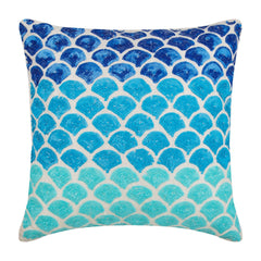Blessed With The Sea - Blue Art Silk Decorative Euro Sham