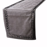 Crystals - Faux Suede Silver, Grey Decorative Table Runners