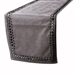 Crystals - Faux Suede Silver, Grey Decorative Table Runners