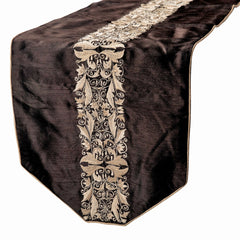 Maahru - Brown Silk Decorative Table Runners