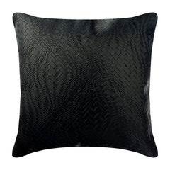 Black Diamond - Black Faux Leather Throw Pillow Cover