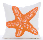 Starfish Makeover - White Cotton Linen Throw Pillow Cover