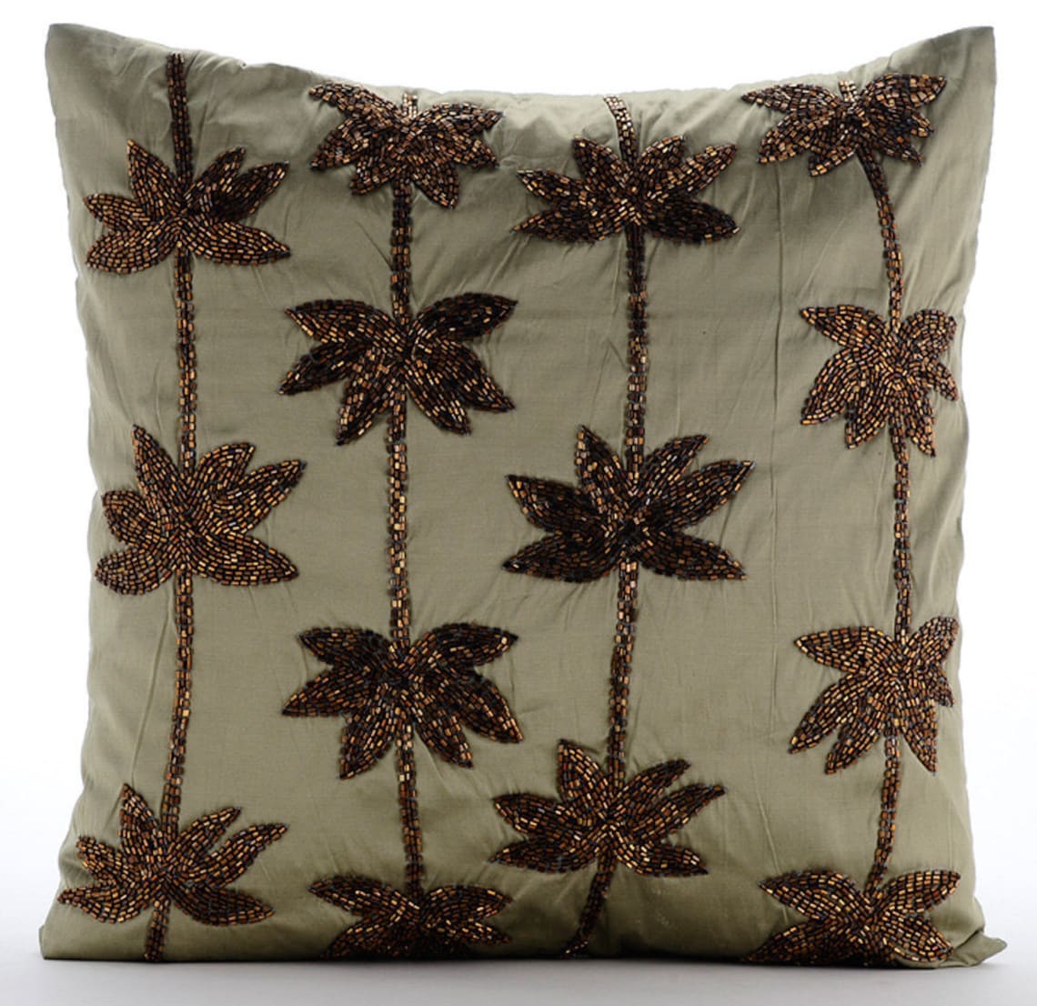 Brown Lotus Dreams Pillow Cover
