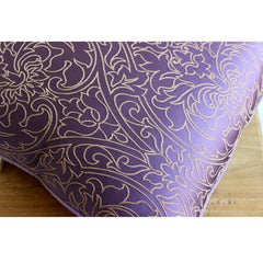 Purple Gold Damask - Purple Art Silk Throw Pillow Cover