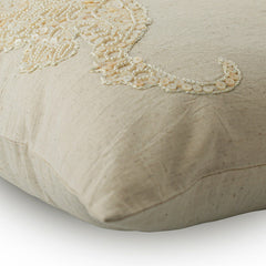 Sea Horse Pearls - Natural Beige Cotton Linen Decorative Euro Sham