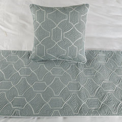 Atmosphere - Linen Blue Decorative Bed Runner and Pillow Cover