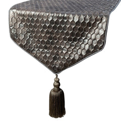 Hive Wave - Silver Satin Decorative Table Runner