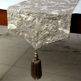 Paisley Luxury - Silver Jacquard Silk Decorative Table Runner