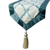 Adonia - Blue Satin Decorative Table Runner