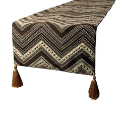 Timberland - Brown Jacquard Silk Decorative Table Runner