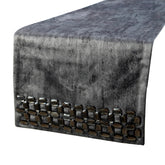 Crystal Susan - Grey Suede Decorative Table Runner