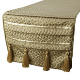 Mosaic Decor - Gold Jacquard Silk Decorative Table Runner