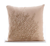 Jute Drought - Beige Cotton Linen Throw Pillow Cover