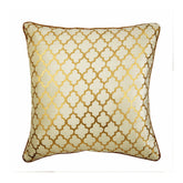 Moroccan Lattice - Gold Velvet Throw Pillow Cover
