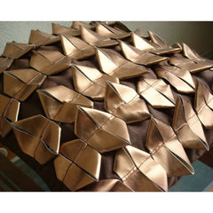 Copper Age - Brown Faux Leather Throw Pillow Cover